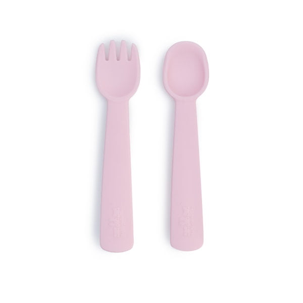 Feedie Fork & Spoon Set - Powder Pink